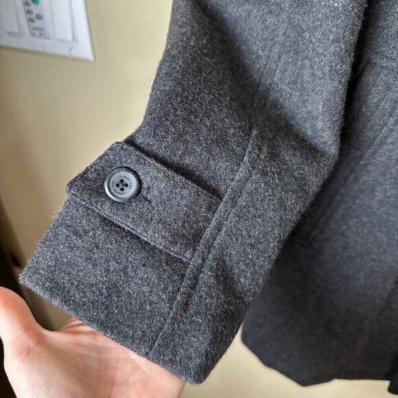 LONDON FOG Wool Insulated Charcoal Button Coat Jacket Size Large - Picture 4 of 10
